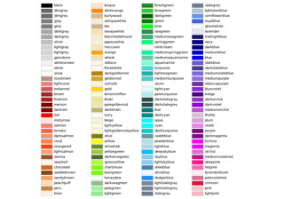 Lista de colores con nombre